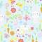 Hippity Hoppity Friends Blue Multi by Benartex Studio Cotton Fabric By the Yard